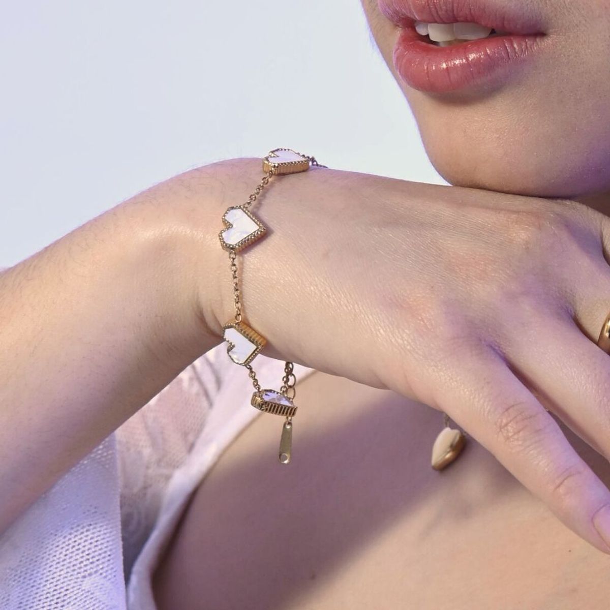 GENERICO - Pulsera Heart Nacar Waterproof