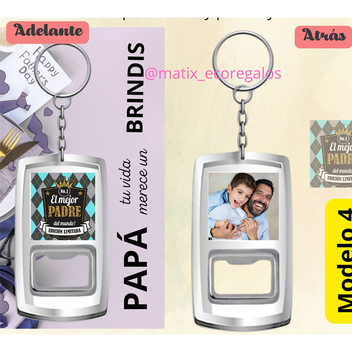 M MATIX SHOP - Matix- Regalos Personalizados Dia del Padre - Llavero Destapador