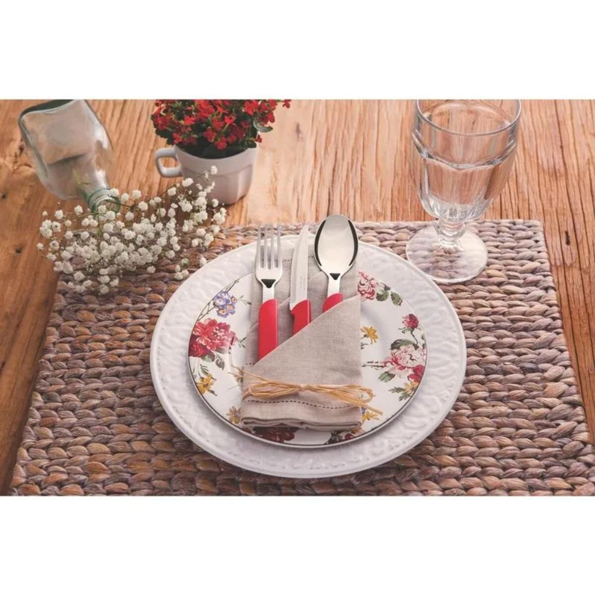 TRAMONTINA - Juego de Cubiertos Tramontina Carmel Rojo 23499028