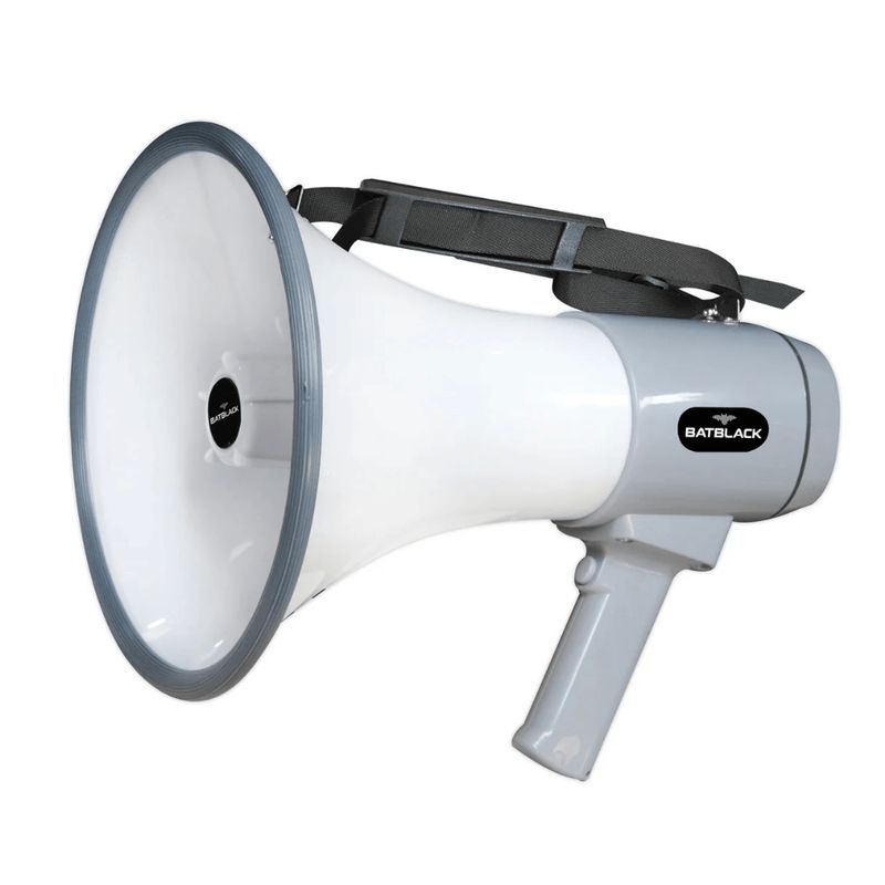 BATBLACK - megáfono recargable batblack de 120w con sistema de grabación y sirena