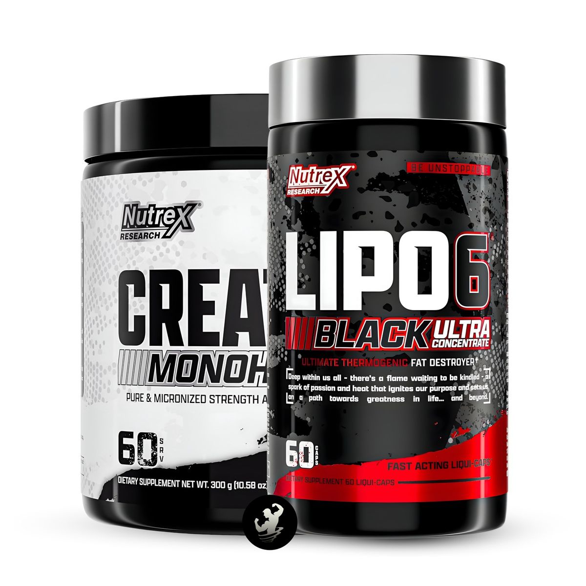 NUTREX RESEARCH - Pack Creatina Monohidratada 300 grs + Lipo 6 Black UC