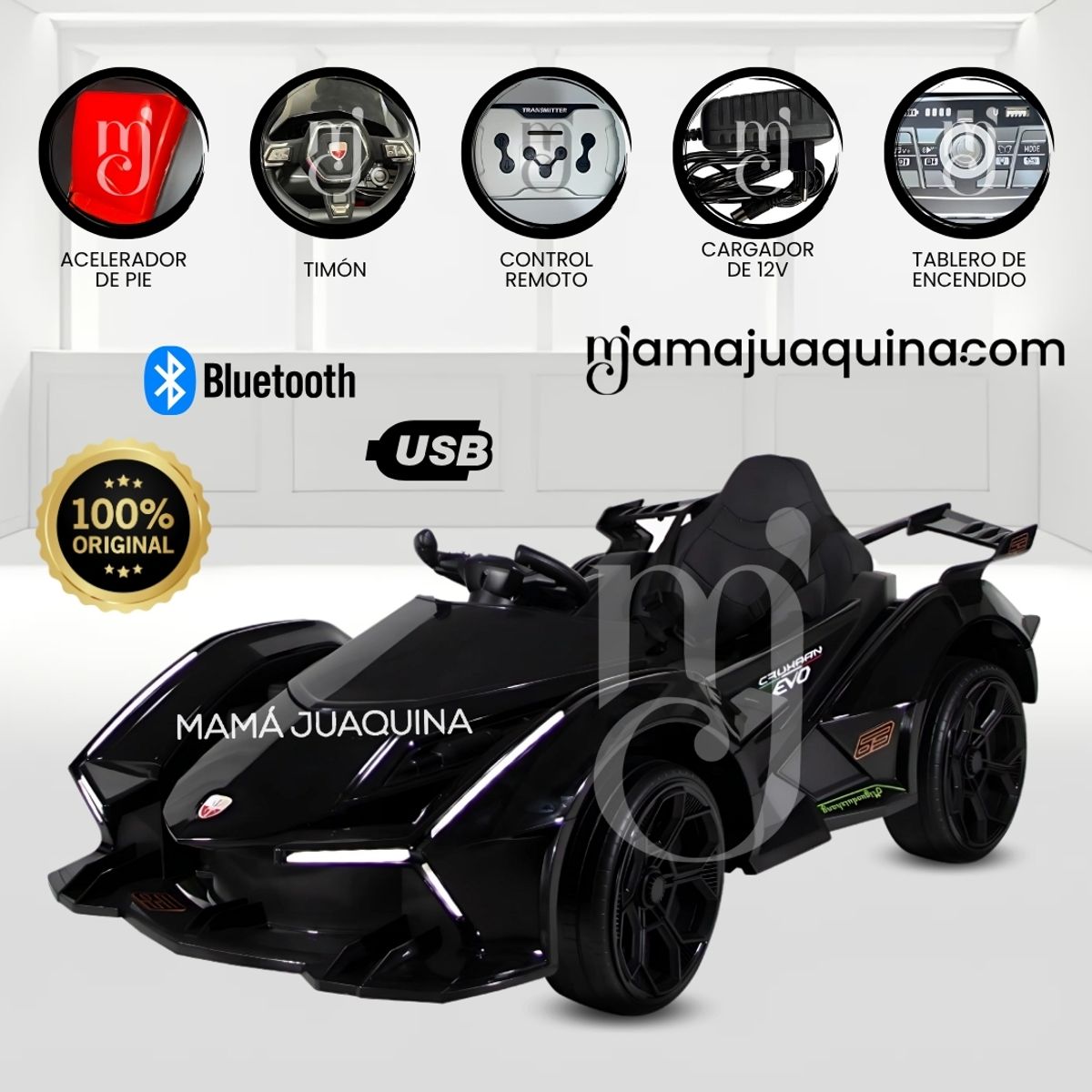 BABY - Carro a Batería de Lujo Para Niños «LEGACY» Black