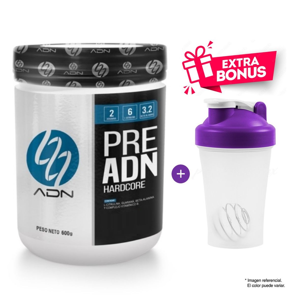 ADN - PRE ENTRENO ADN PREADN 600GR NARANJA + SHAKER