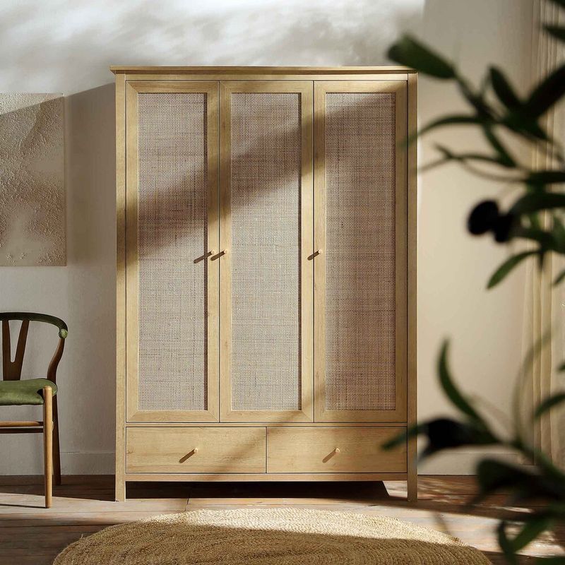 R&R MUEBLES - Ropero Vintage Mumnu Marrón 3 Puertas R&R MUEBLES