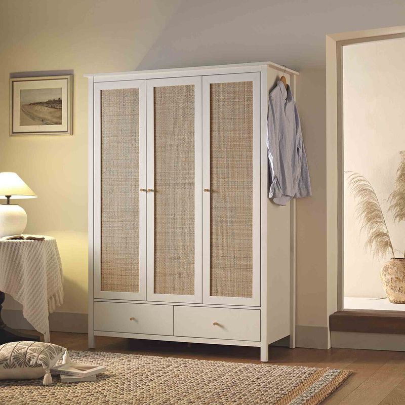 R&R MUEBLES - Ropero Vintage Mumnu Blanco 3 Puertas R&R MUEBLES