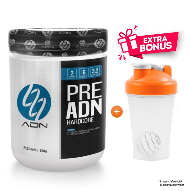 ADN - PREADN HARDCORE 600 GRAMOS PRE-ENTRENO MANZANA