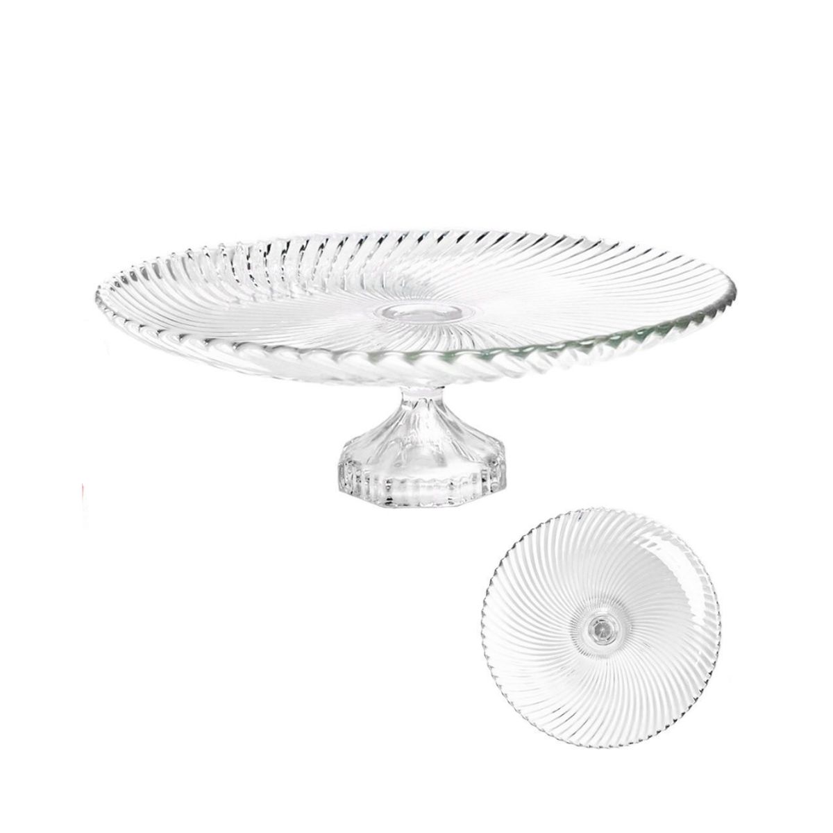 INSPIRA - Porta Torta de Vidrio Pedestal 31 cm