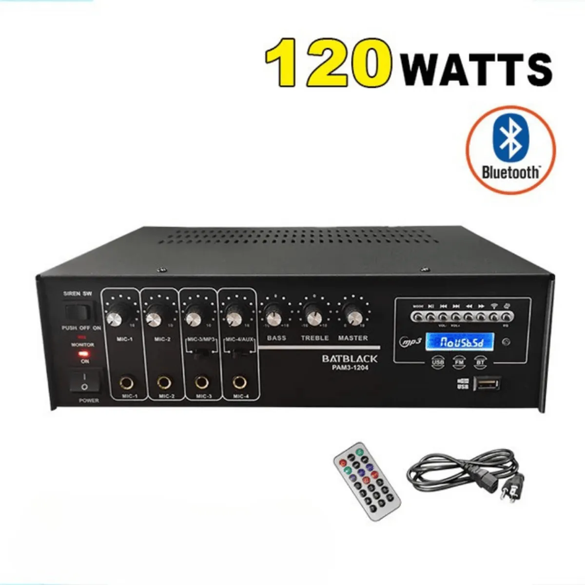 BATBLACK - amplificador de audio profesional 120w batblack PAM3-1204