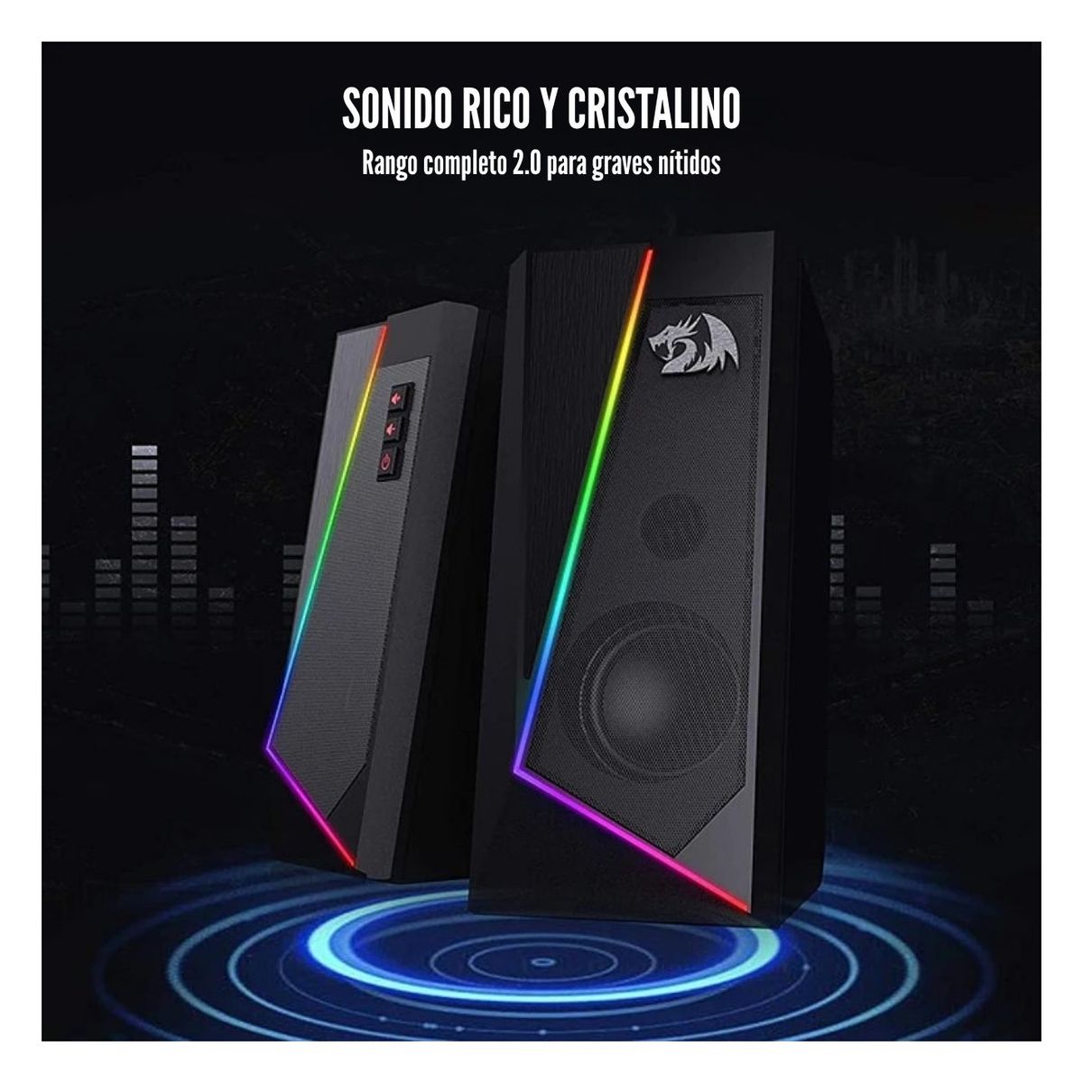 REDRAGON - Redragon - Parlante 2.0 Anvil GS520 RGB - Negro
