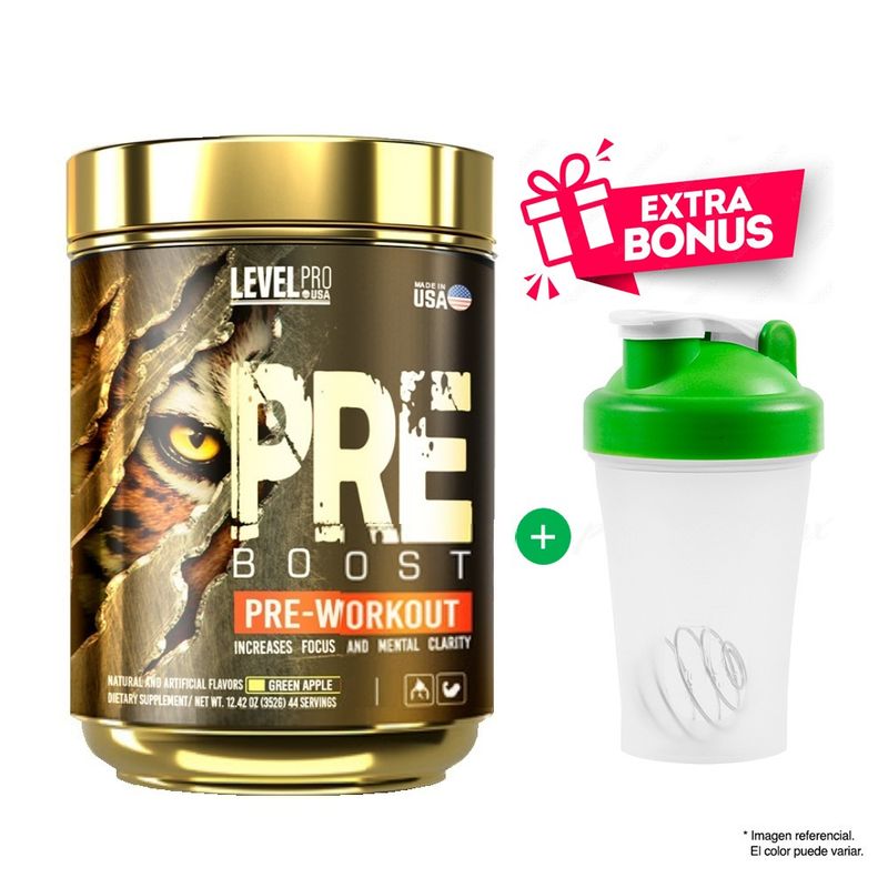 LEVEL PRO - Pre - Entreno Pre Boost 352Gr Green Apple