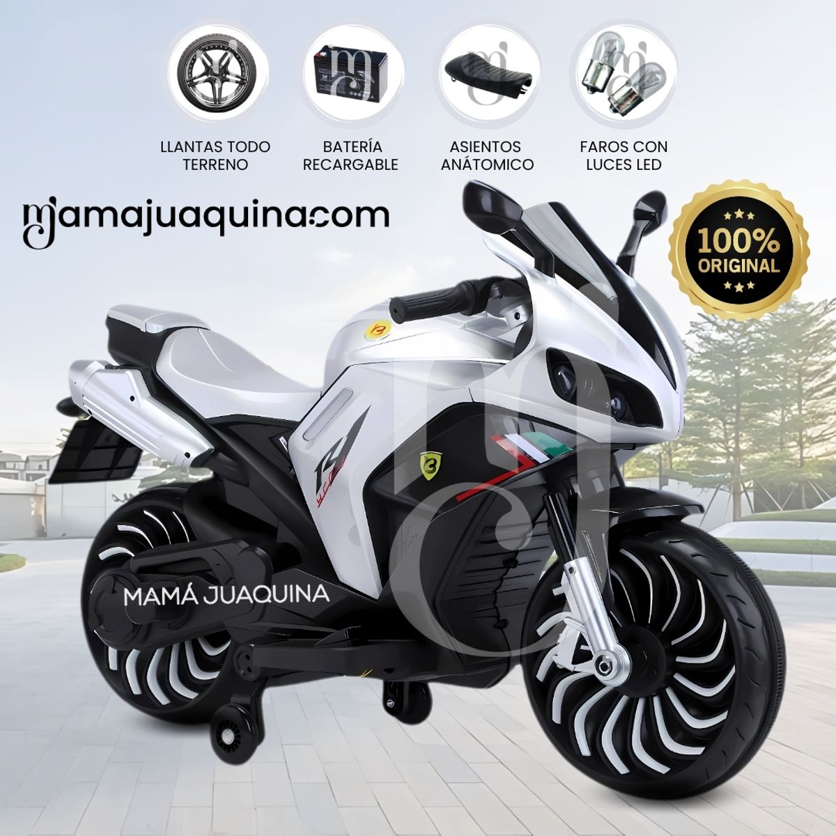 DUCATTI - Trimoto a Batería para Niños «DUCAT ITALY» White