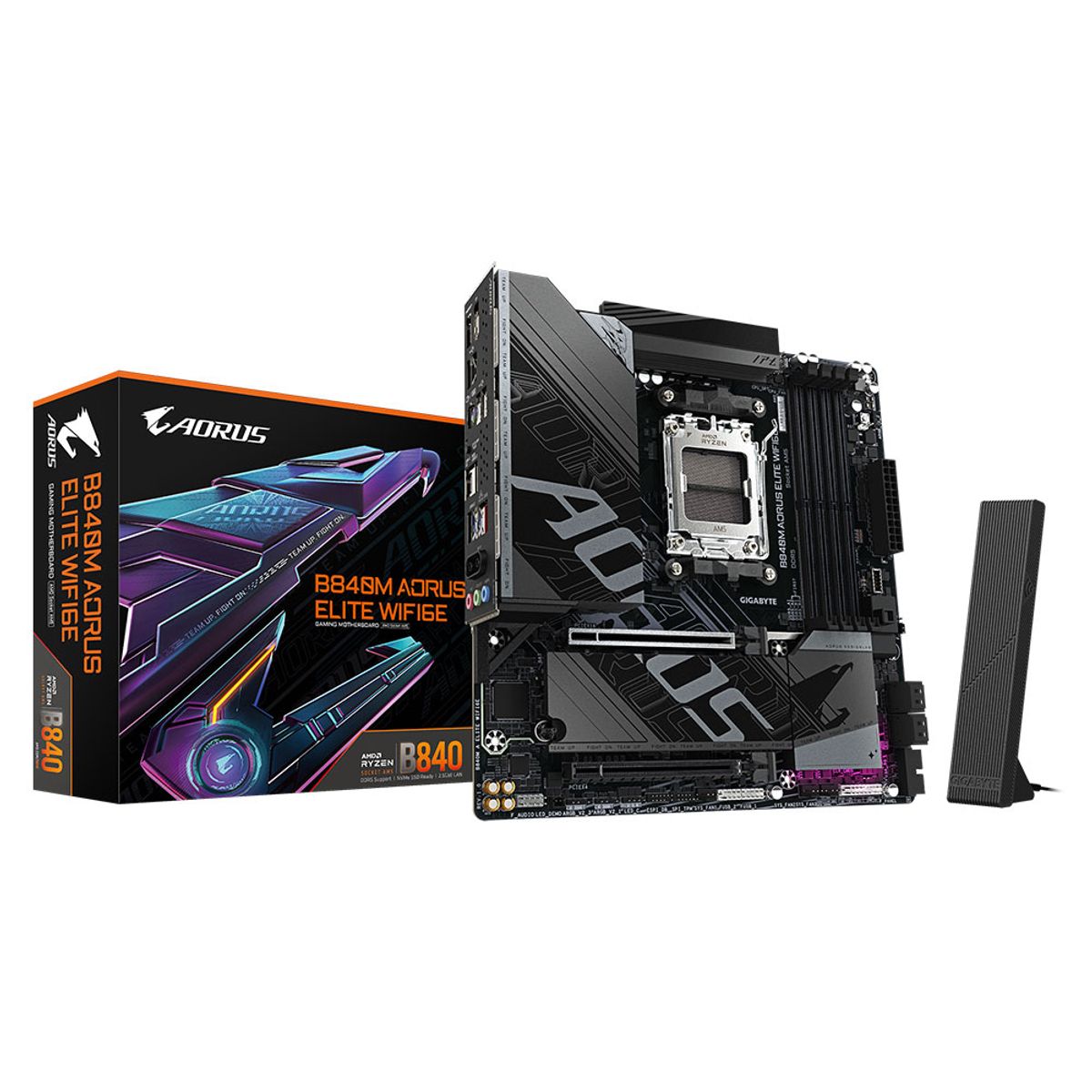 GIGABYTE - Motherboard GIGABYTE B840M AORUS ELITE WIFI6E AMD B840 AMD AM5 micro-ATX