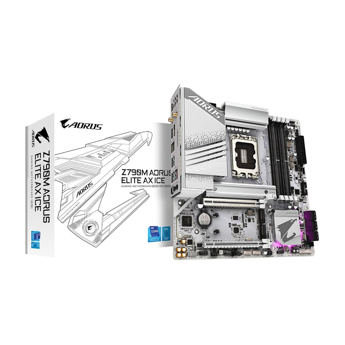 GIGABYTE - Motherboard Gigabyte Z790M AORUS ELITE AX ICE Intel Z790 LGA1700 mATX