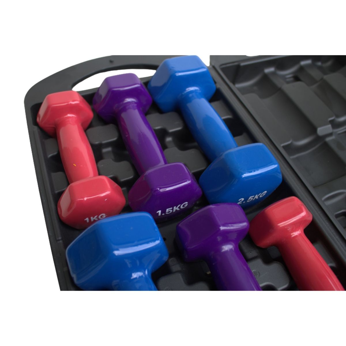 SPORT FITNESS - Juego de Mancuernas plastificadas - 10kg