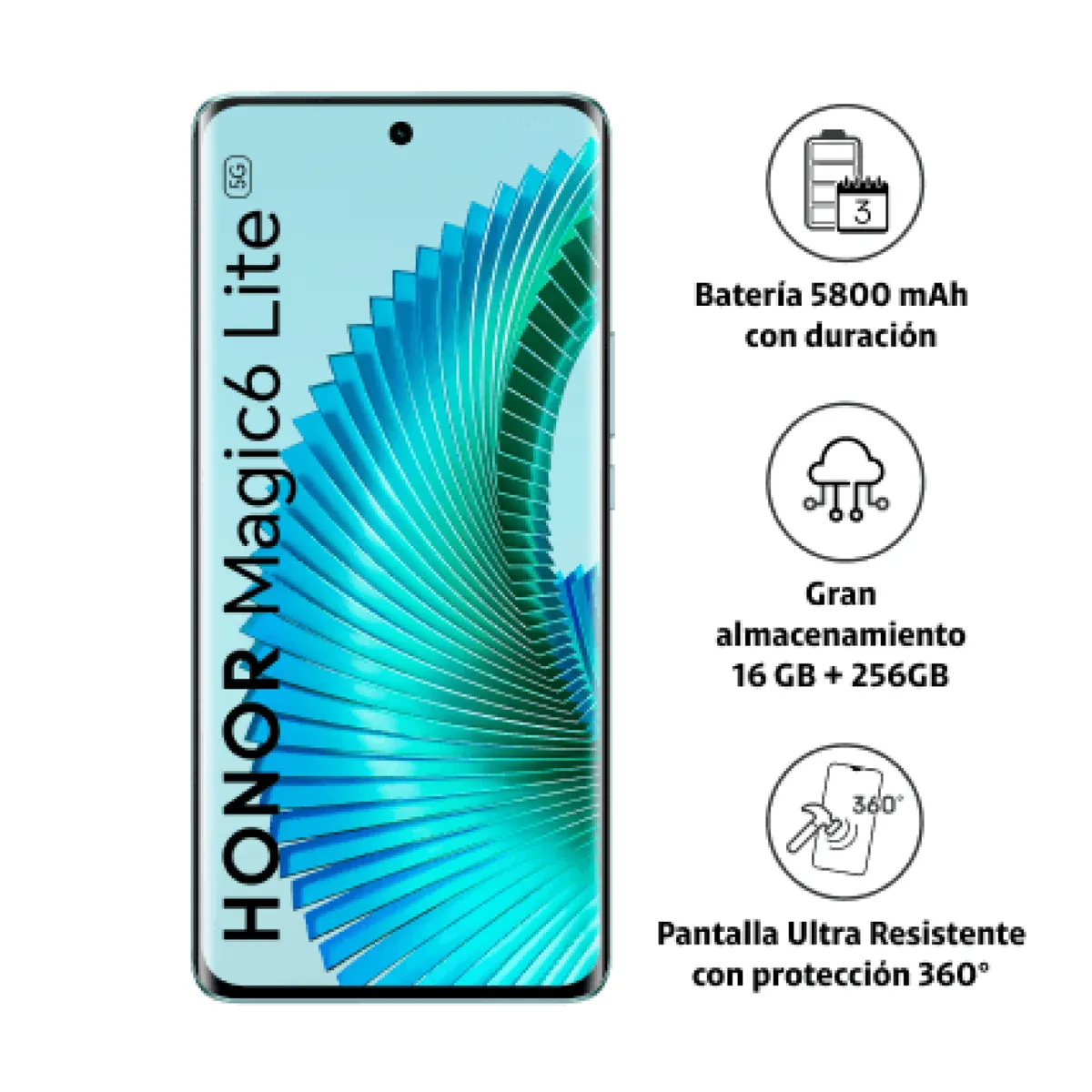 HONOR - Celular HONOR Magic 6 Lite 256GB 8GB Ram 6.7" Pulg Color Titanium Silver
