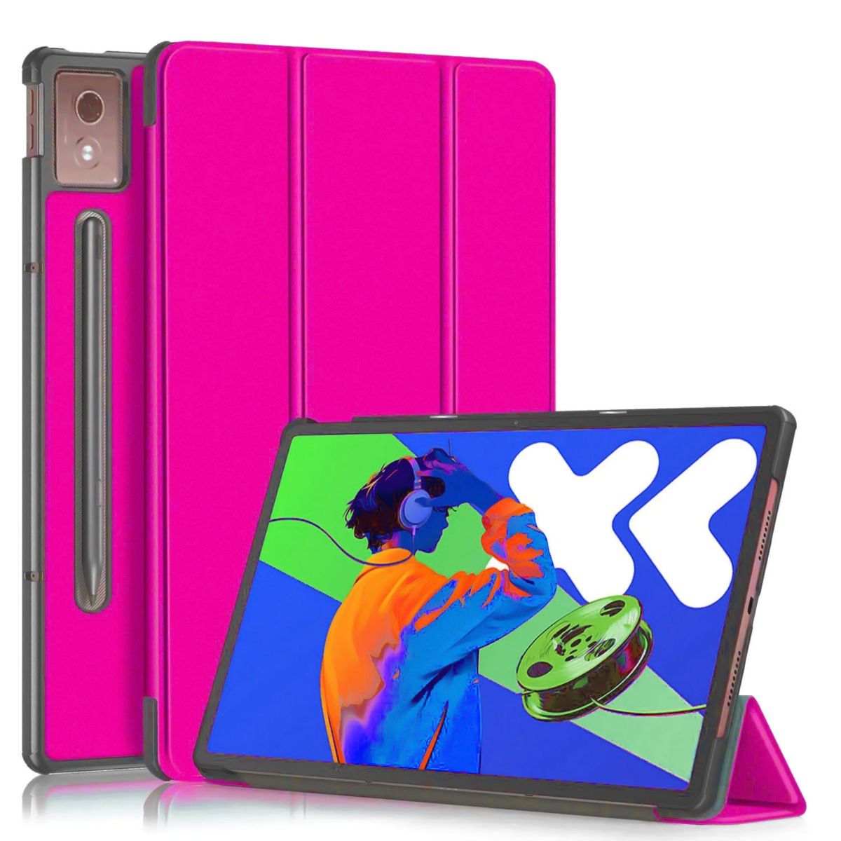 FUNDAANTIGOLPES - Funda Bookcover para Tablet LENOVO IDEA TAB PRO 12,7 Fucsia