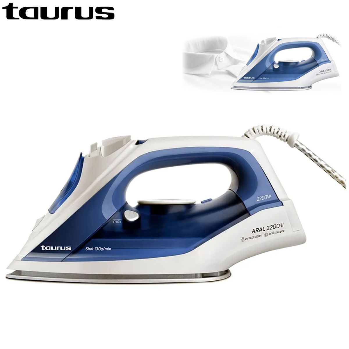 TAURUS - Plancha Taurus a Vapor ARAL 2200 II Azul