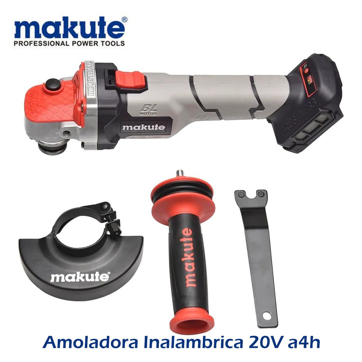 MAKUTE - AMOLADORA ANGULAR INALAMBRICA DE 20V