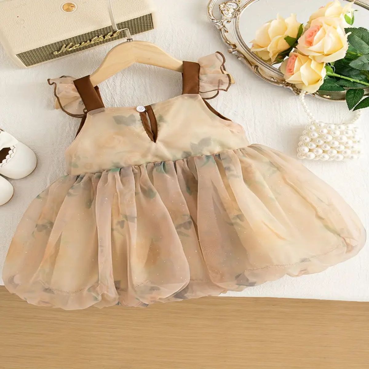 GENERICO - VESTIDO PARA BEBE COLOR MARRON