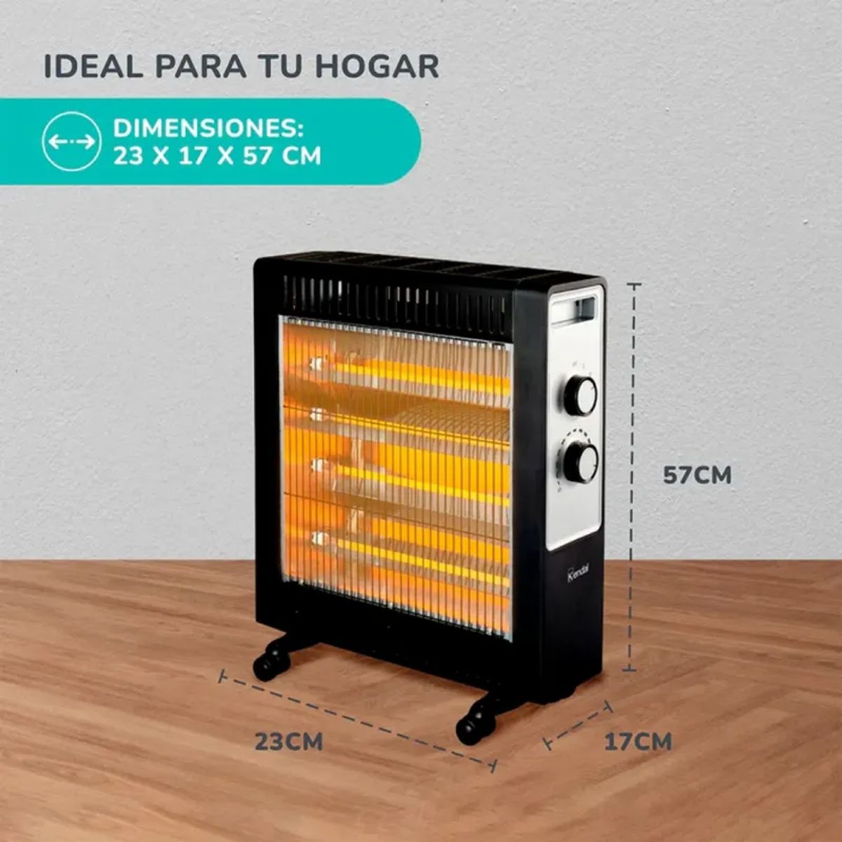 KENDAL - ESTUFA ELECTRICA FIBRA CARBONO KENDAL KNSB-220 NEGRA