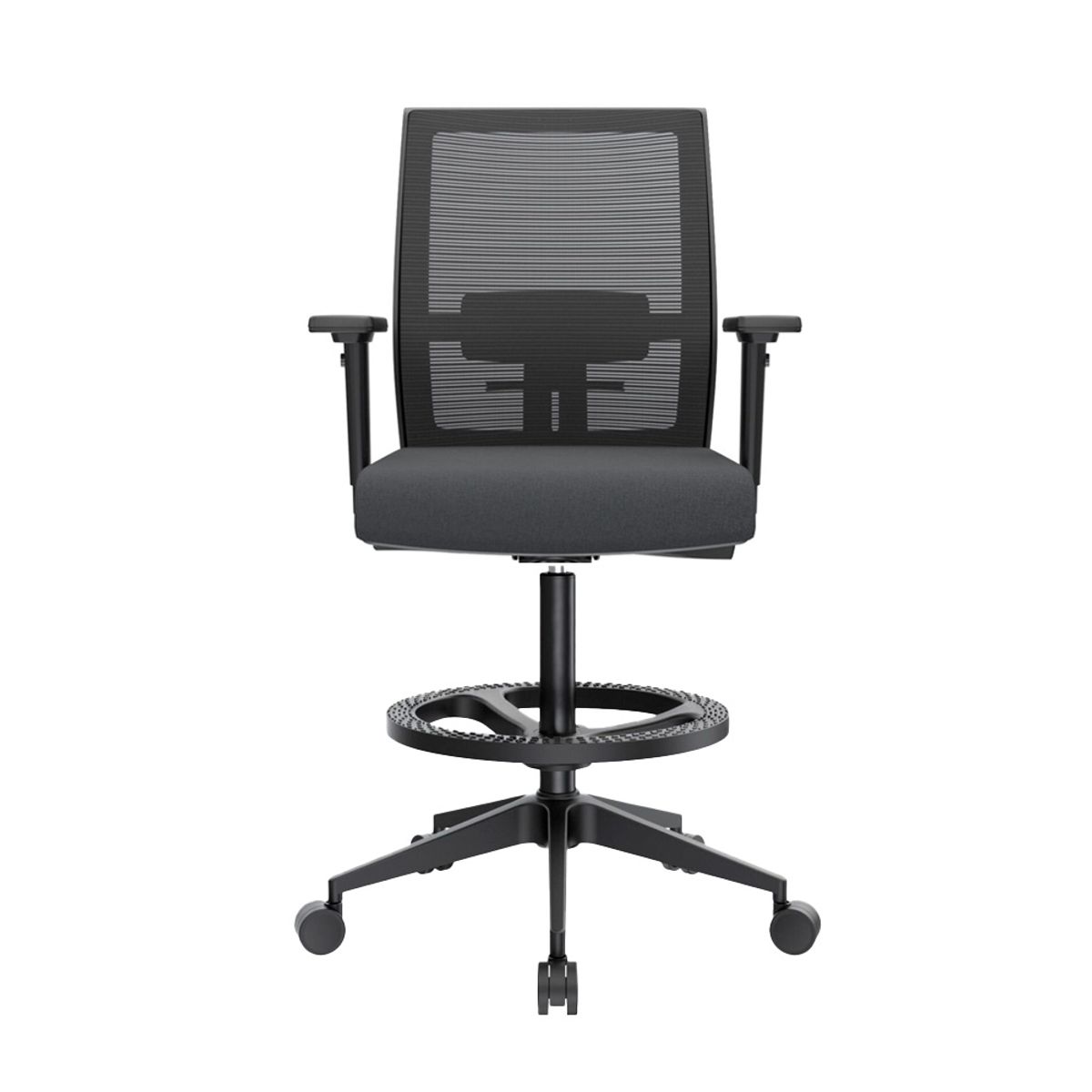 OFIDEAS - Silla Cajero Ergonómica Con Apoyabrazos Noha Negro Nylon Ofideas