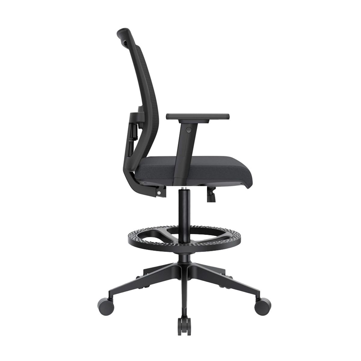 OFIDEAS - Silla Cajero Ergonómica Con Apoyabrazos Noha Negro Nylon Ofideas