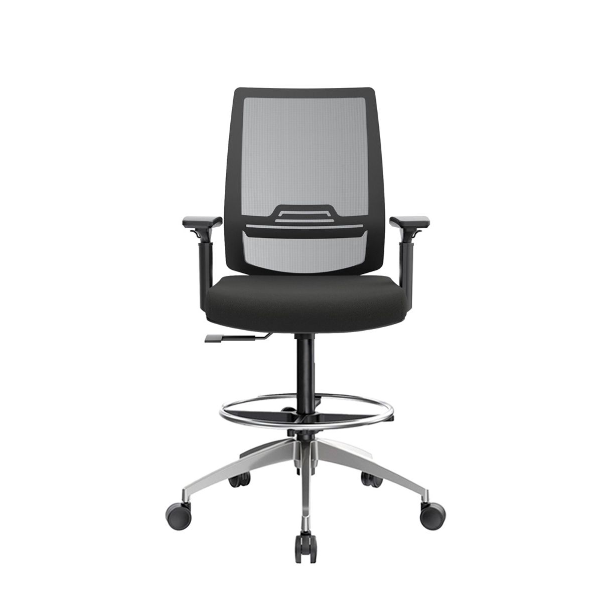 OFIDEAS - Silla Cajero Ergonómica Con Apoyabrazos Twist Negro Aluminio Ofideas