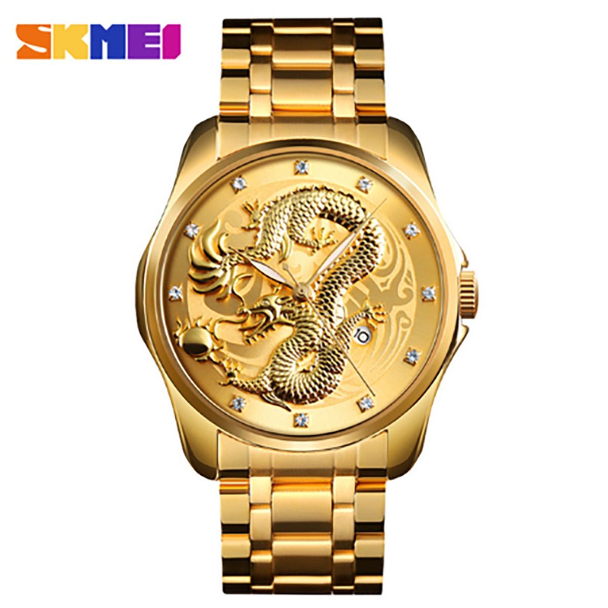 SKMEI - Reloj Dorado Dragon modelo 9193 Skmei Resistente al agua