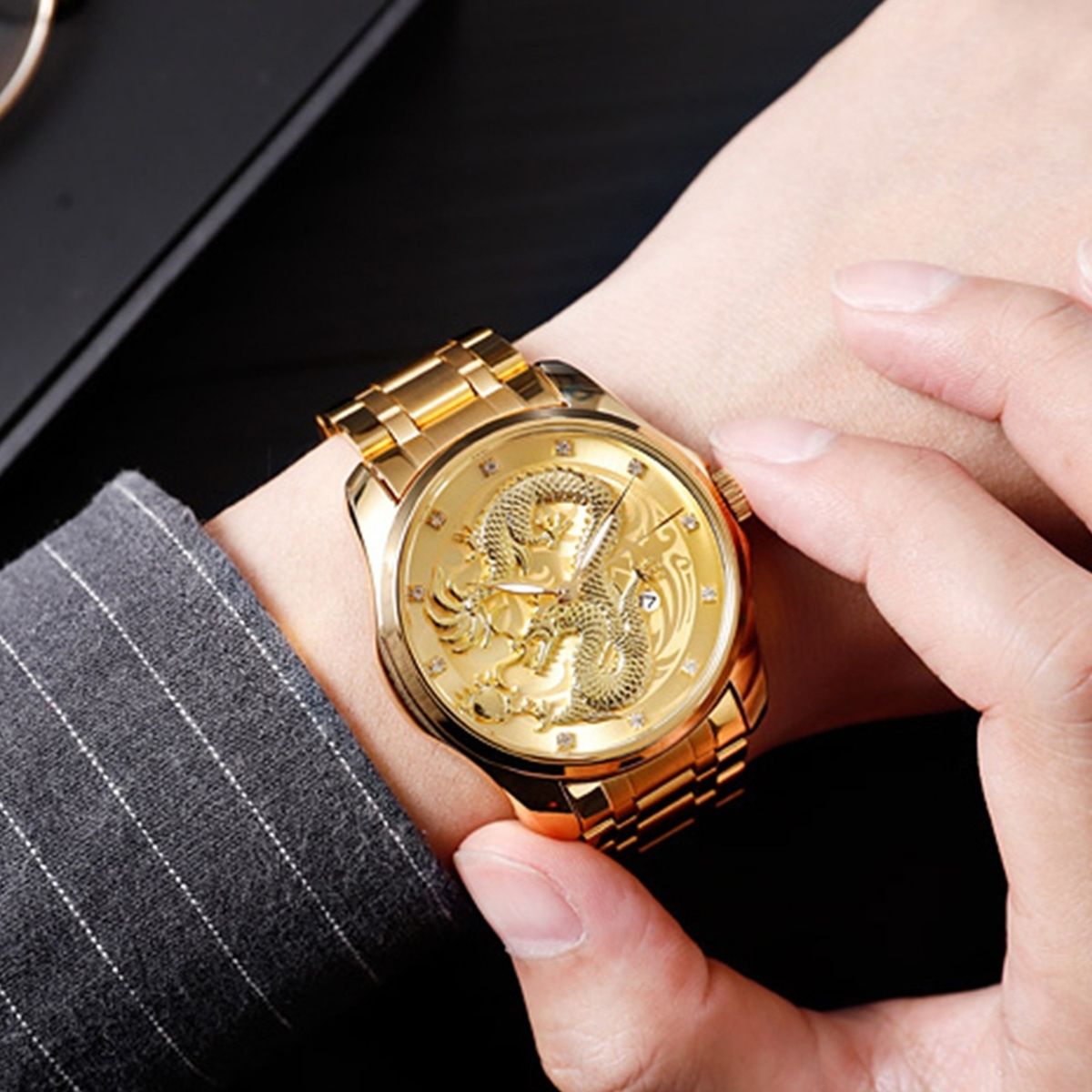 SKMEI - Reloj Dorado Dragon modelo 9193 Skmei Resistente al agua