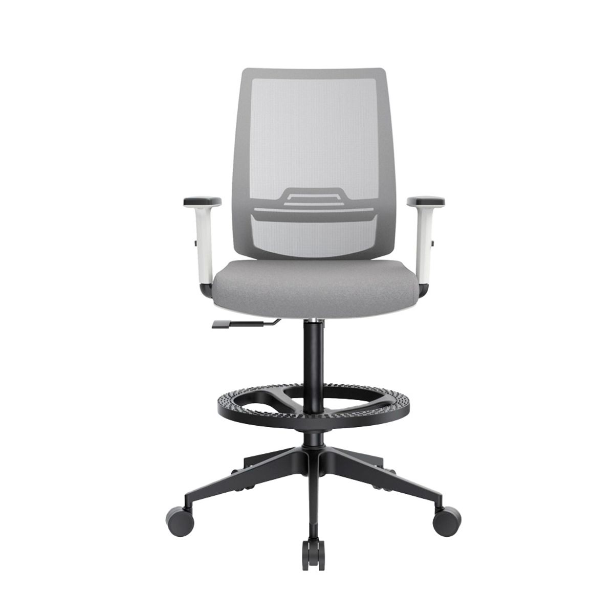 OFIDEAS - Silla Cajero Ergonómica Con Apoyabrazos Think Gris Nylon Ofideas