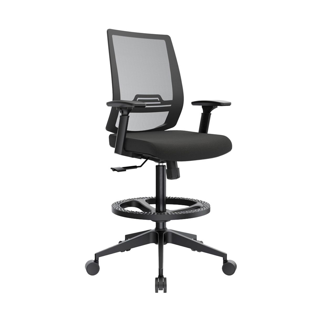 OFIDEAS - Silla Cajero Ergonómica Con Apoyabrazos Think Negro Nylon Ofideas