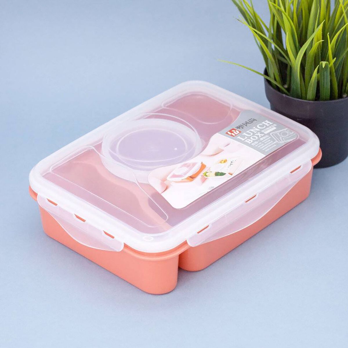 GENERICO - Taper Lonchera Contenedor de Alimentos con Divisiones Ladrillo