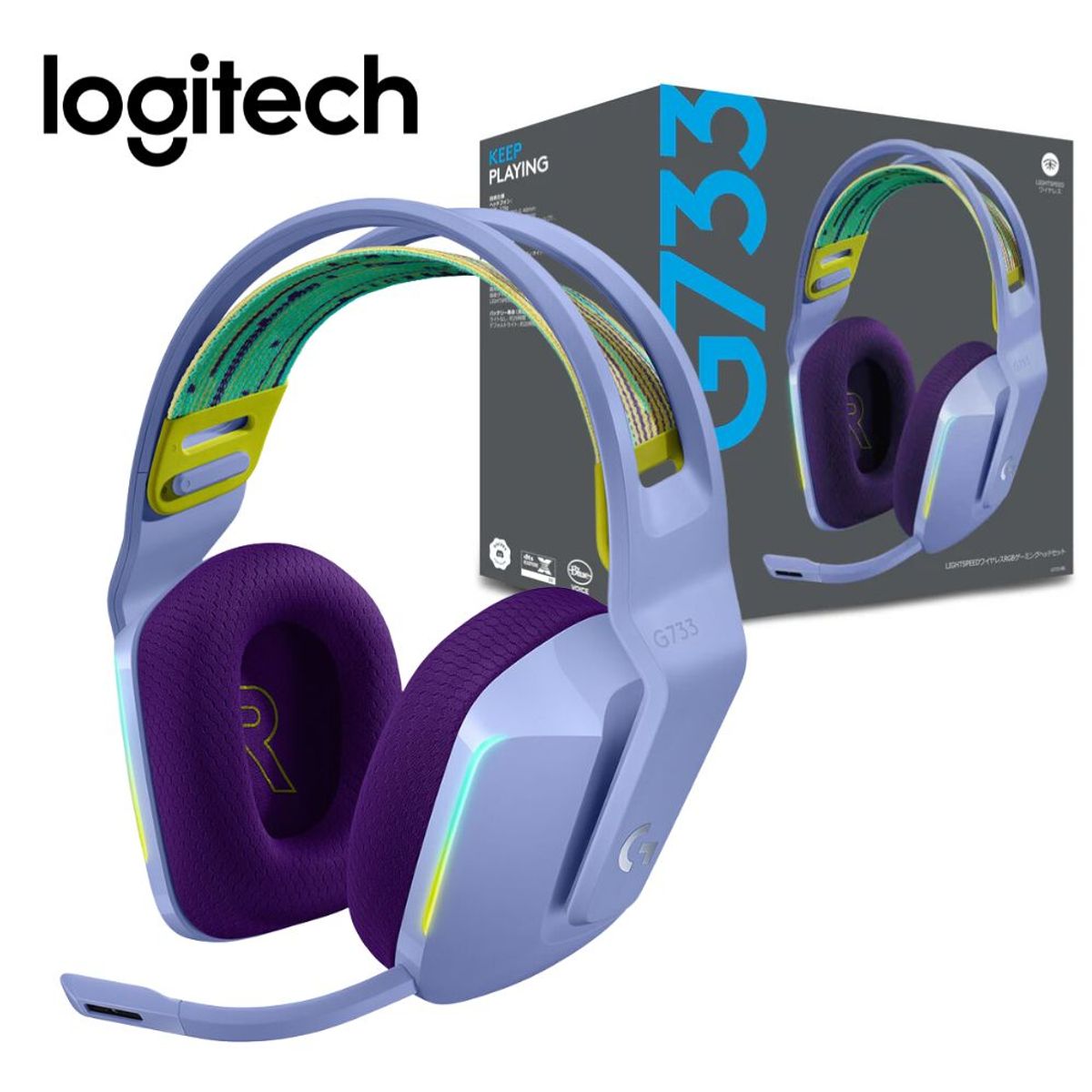 LOGITECH - Audífono Logitech Headset G733 Wireless Gaming Lila
