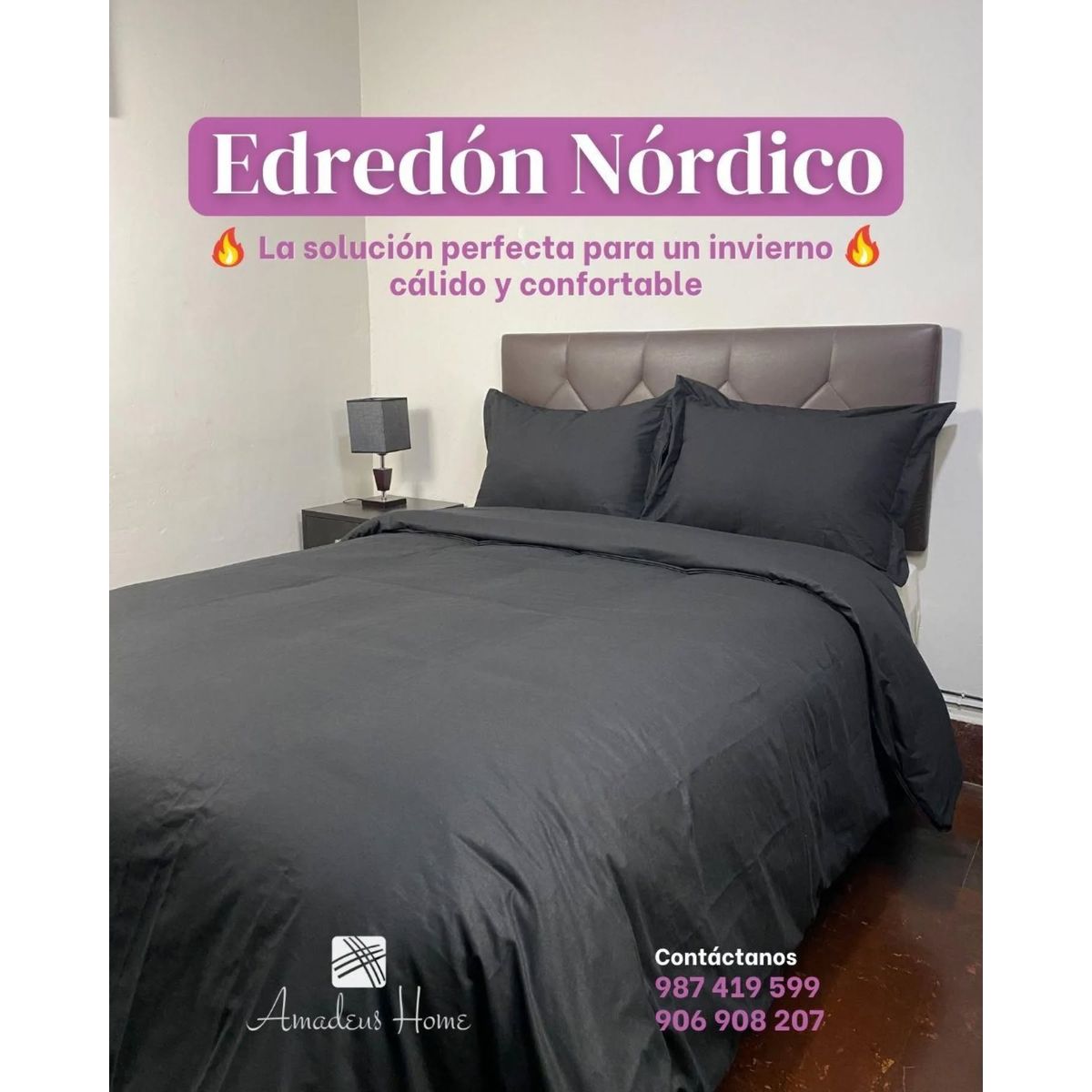 AMADEUS HOME - Juego de Plumón de cama 2 plazas con Funda Duvet ¡Hipoalergénico!
