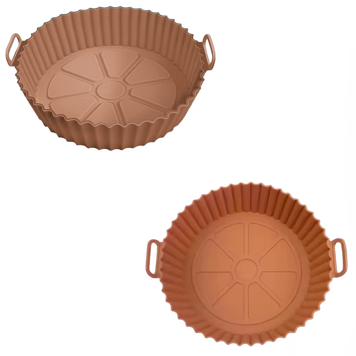 GENERICO - Bandeja redonda de silicona para freidora de aire sin aceite - Marrón