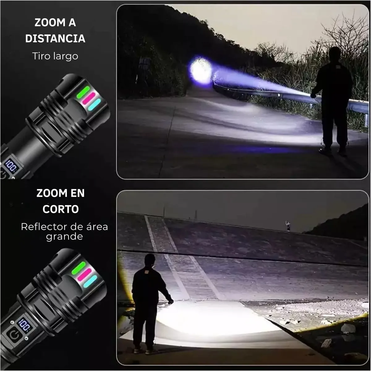 OEM - Lámpara Linterna 3000 Lúmenes USB C Con Power Bank Y Zoom
