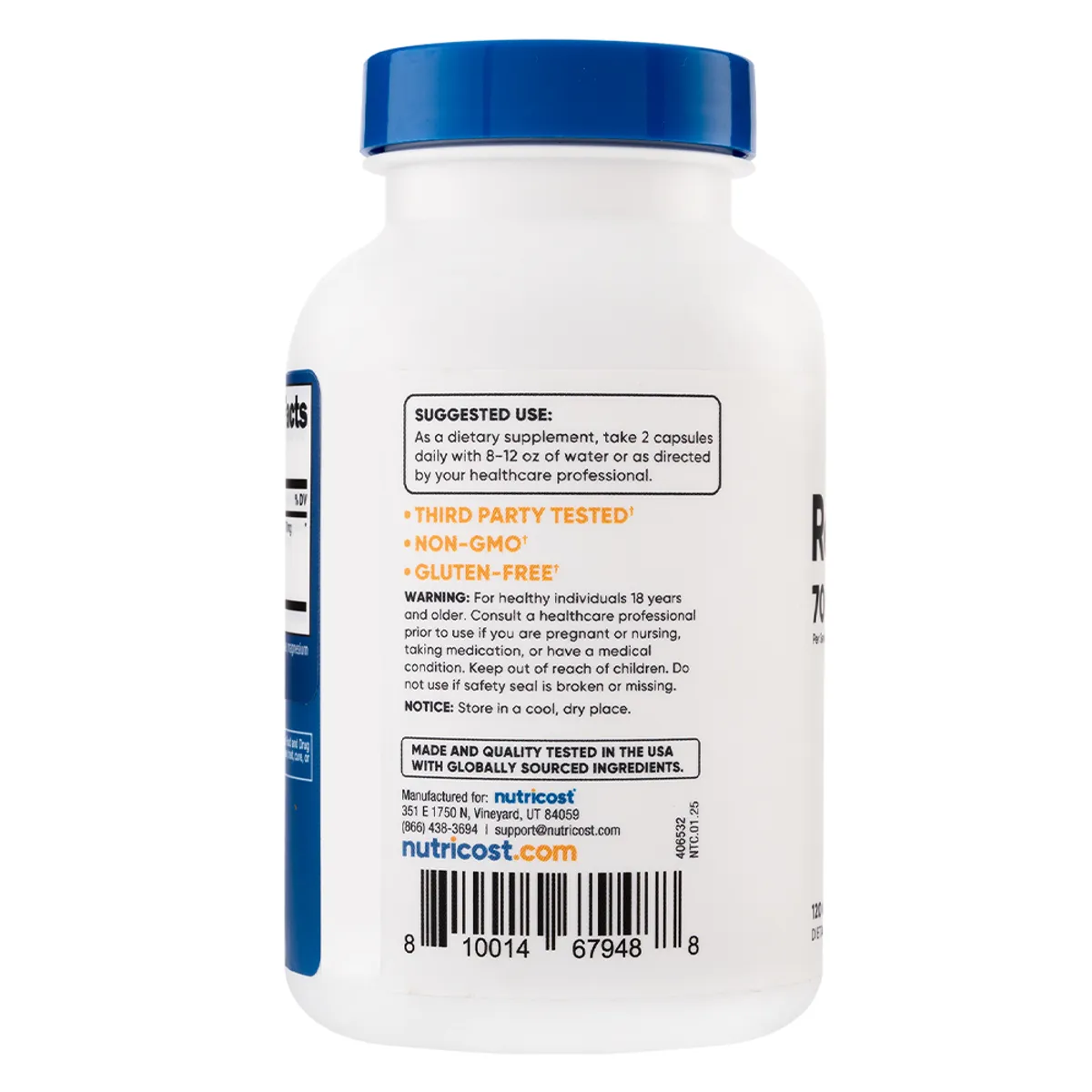 NUTRICOST - Resveratrol - 120 Cápsulas