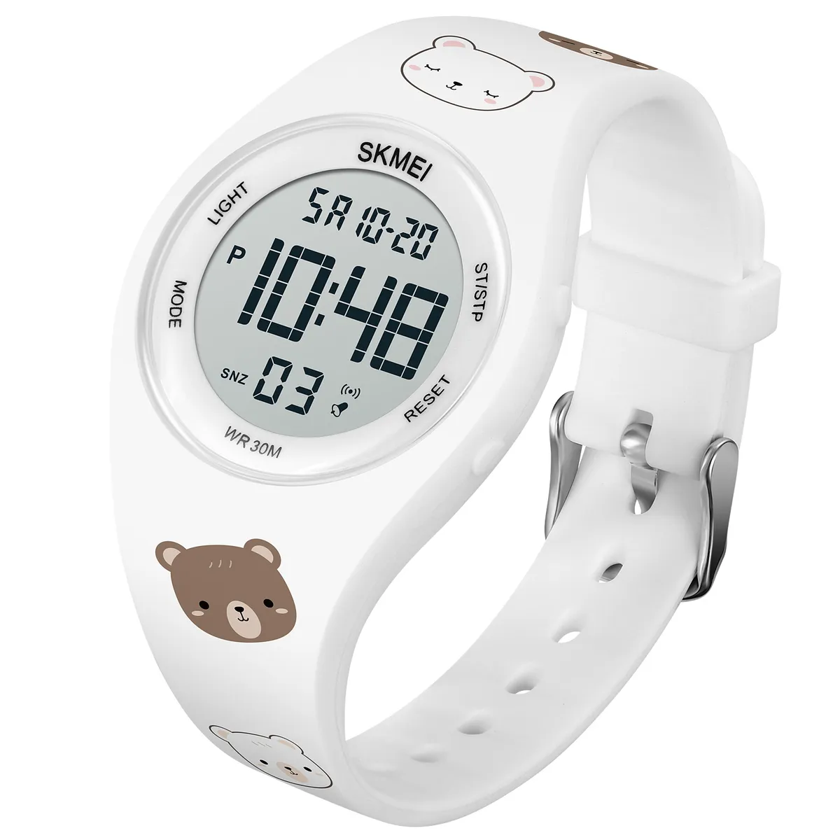 SKMEI - Reloj Skmei 1865  Blanco OSO para niños correa silicona