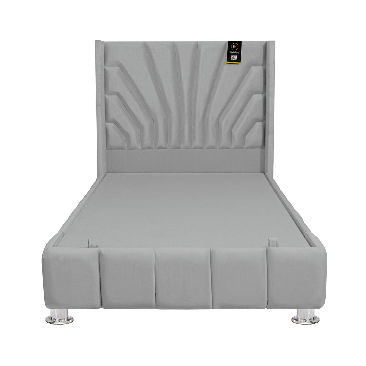 BH BARAKA HOME PREMIUM - Box Espacio Nube + Cabecera Emperatriz Lecco 1.5 Plz - Gris Claro
