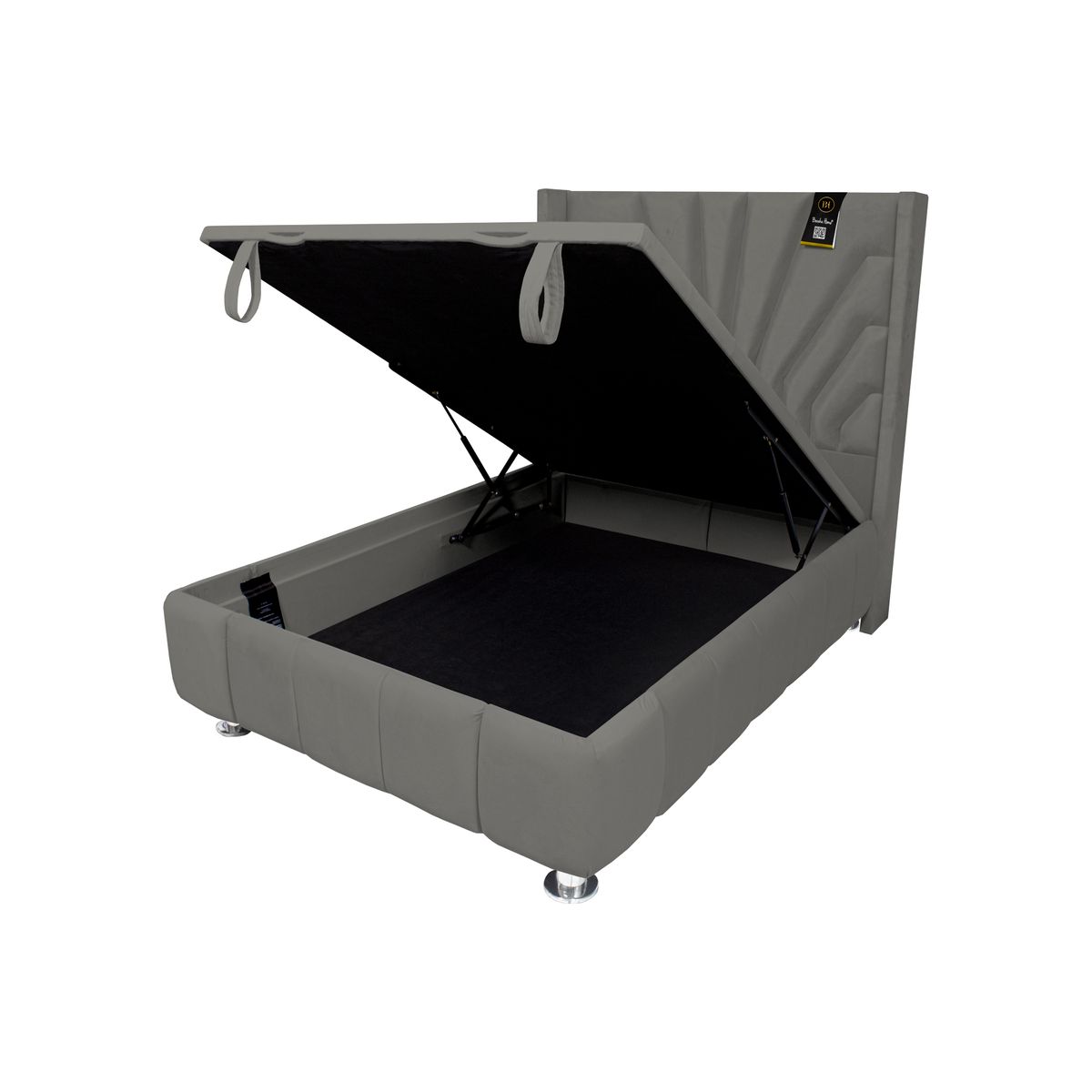 BH BARAKA HOME PREMIUM - Box Espacio Nube + Cabecera Emperatriz Lecco 2 Plz - Gris Oscuro