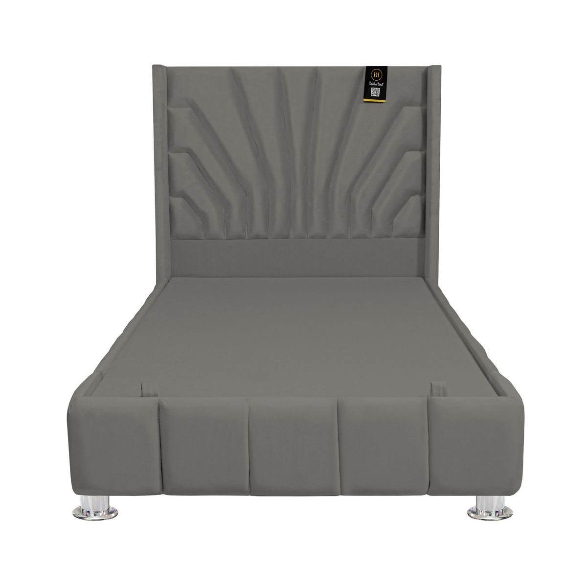 BH BARAKA HOME PREMIUM - Box Espacio Nube + Cabecera Emperatriz Lecco 2 Plz - Gris Oscuro