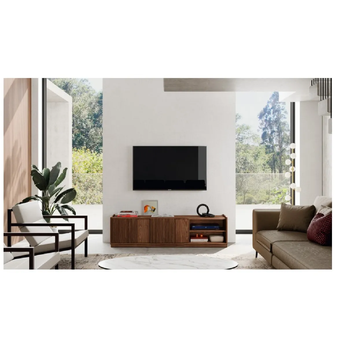 TU MESITA - Mesa de TV Moderna Alice 55 color Marrón 2 puertas TU MESITA