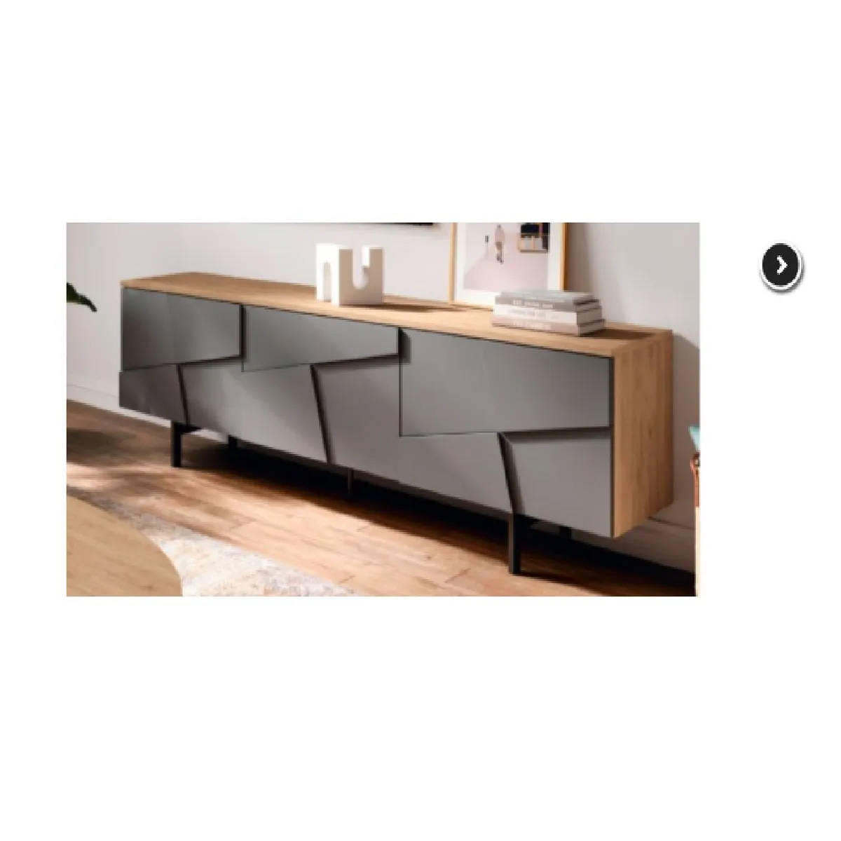 TU MESITA - Mesa TV Tridimensional Ogost 55" DunaGris 3 puertas TU MESITA