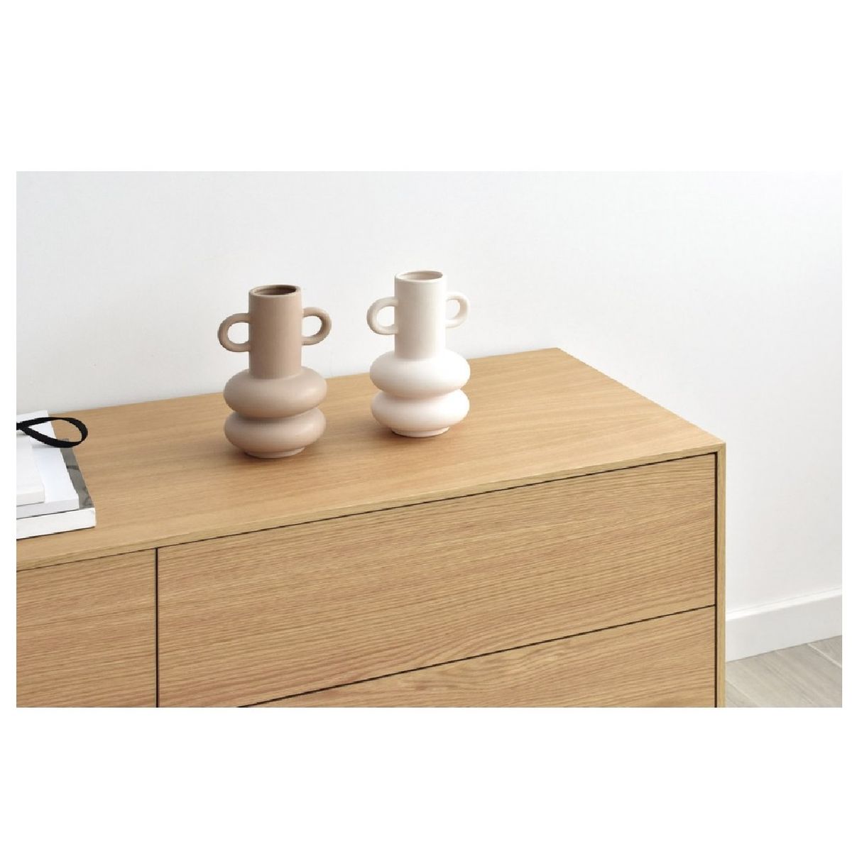 TU MESITA - Masa TV Nórdica Bullet color Natural 4 cajones 2 puertas TU MESITA