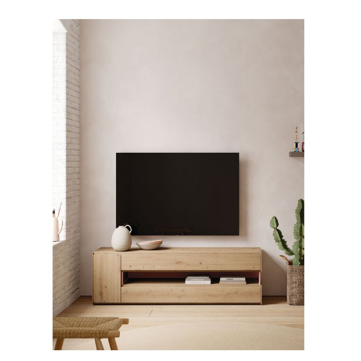 TU MESITA - Mesa de TV Minimalista Nantes 60 color Duna 3 puertas TU MESITA