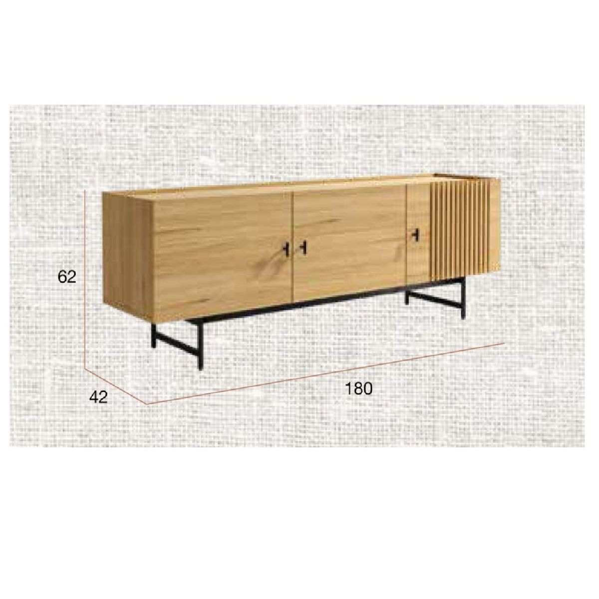 TU MESITA - Mesa de TV Contemporánea Dalila 60 color Duna 3 puertas TU MESITA