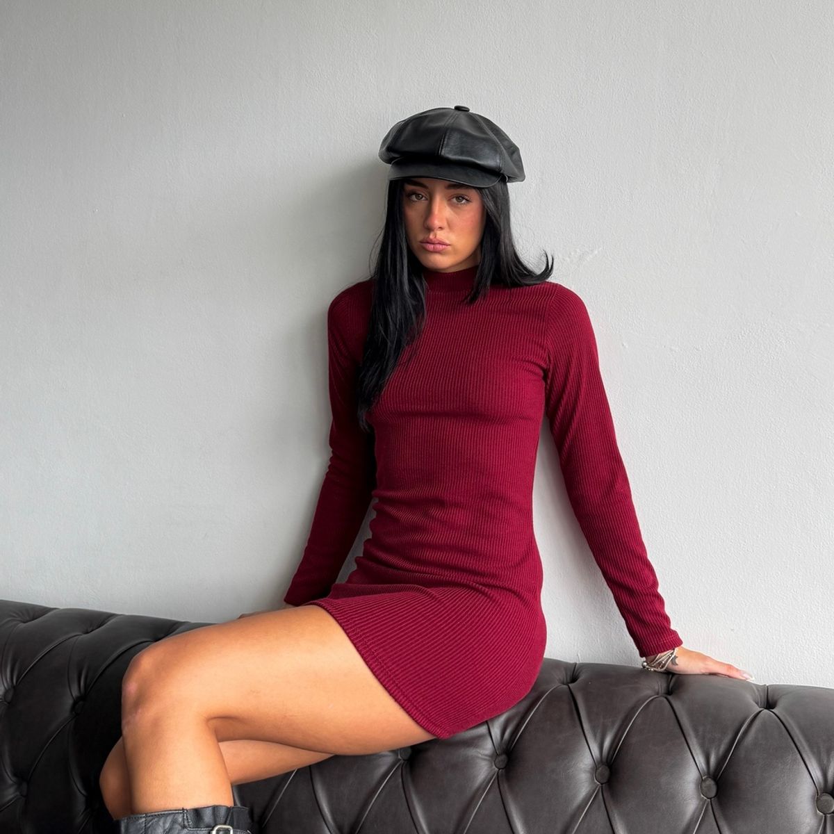 GENERICO - VESTIDO CUELLO ALTO CASUAL DAMA INVIERNO