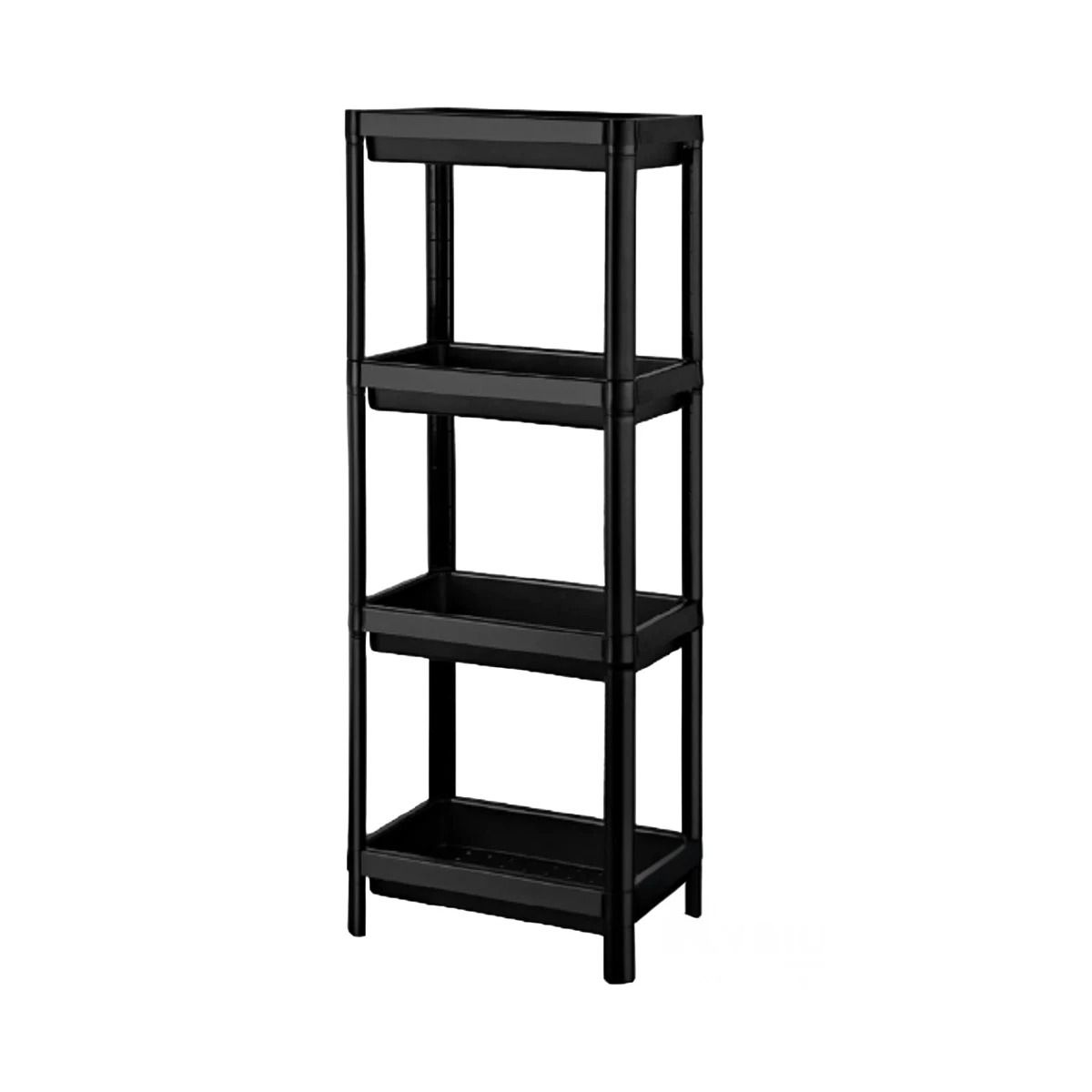 GENERICO - Estante Plegable y de Plastico con 4 Niveles en Tono Negro