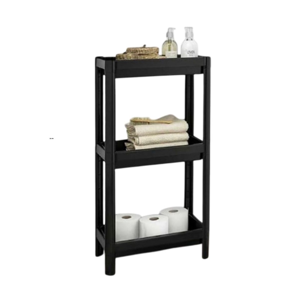 GENERICO - Estante de Almacen 3 Niveles Negro Y+Papel de Regalo