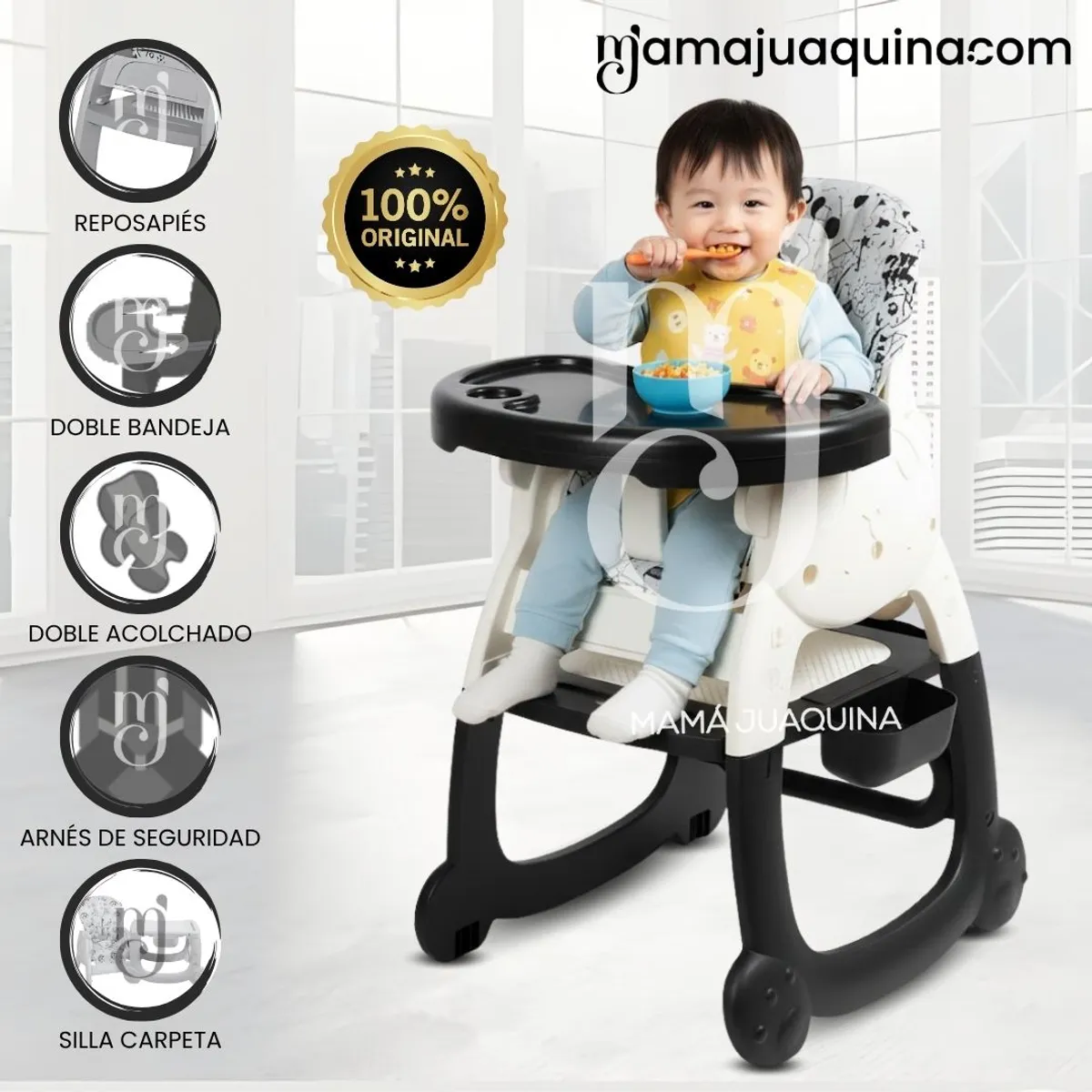 BABY - Silla de Comer de Lujo «ARTTIE» Edición Limitada Black